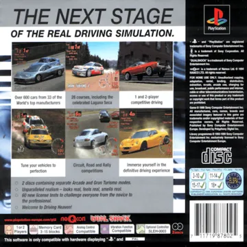 Gran Turismo 2 (US) box cover back